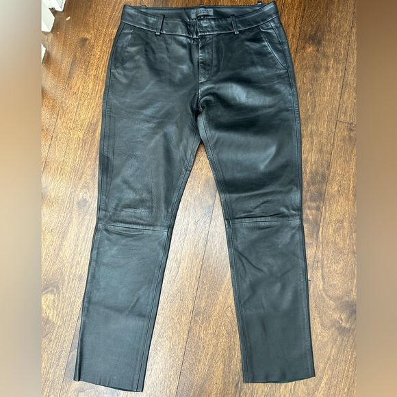 Nili Lotan Montauk Leather straight leg pants. Size 2. - Picture 1 of 16